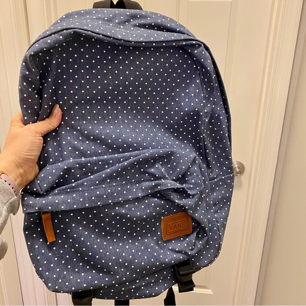 Vans Blue Backpack with White Dots
